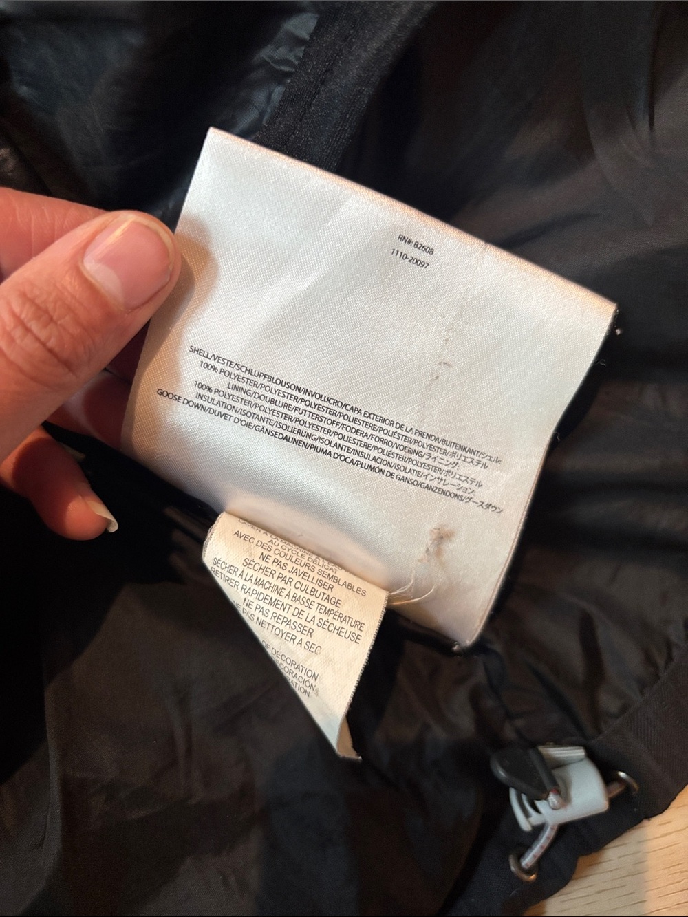 Women’s Black Down Insulated Hooded Ski Jacket - Picture 4 of 4
